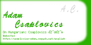 adam csaplovics business card